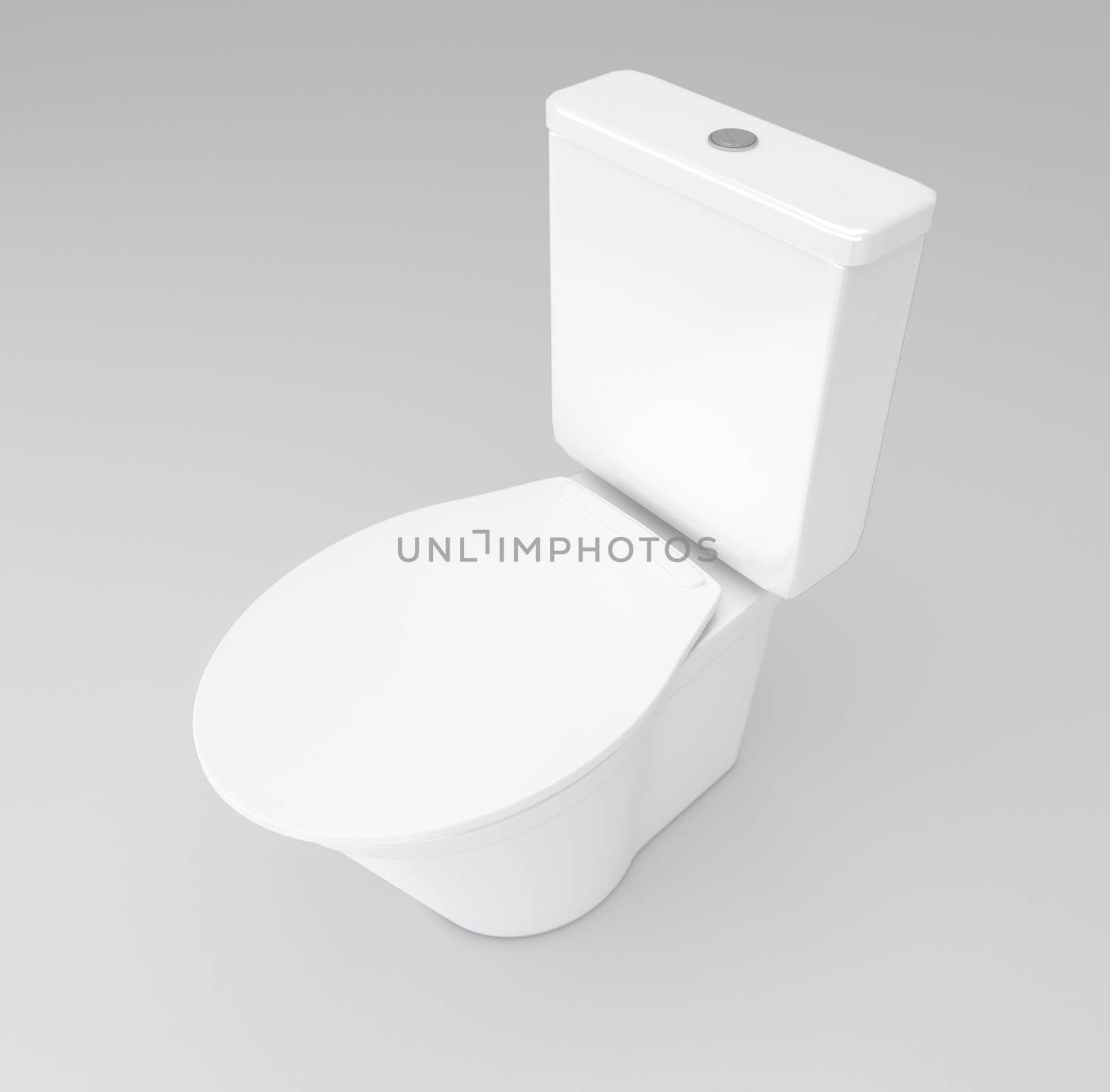 Illustration depicting a white toilet arranged over grey.