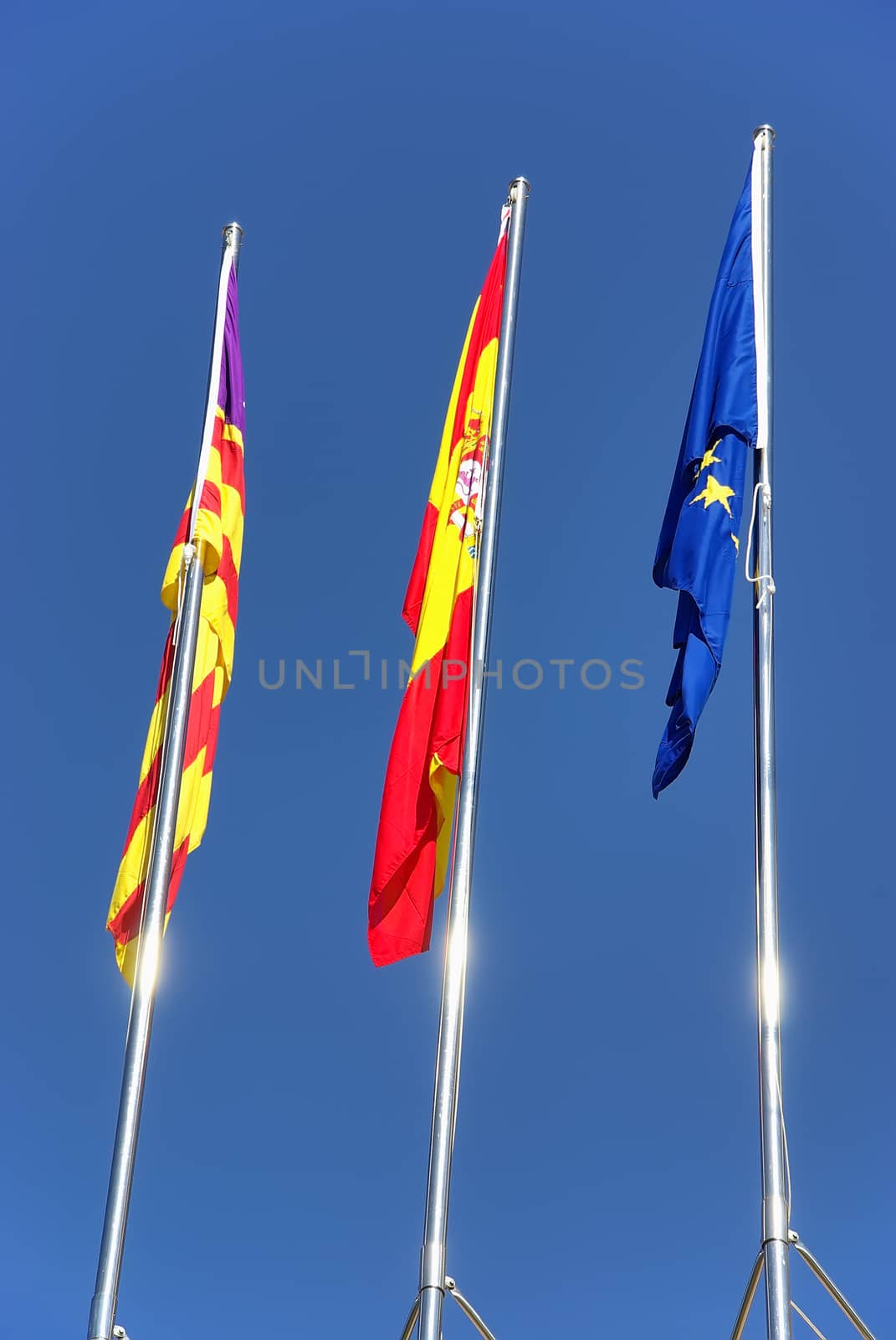 Protocolary flags (Spain, Balearic Islands and European Union)