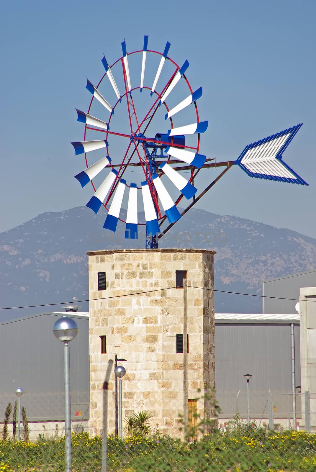 Typical mediterranean windmill in Majorca (Spain)