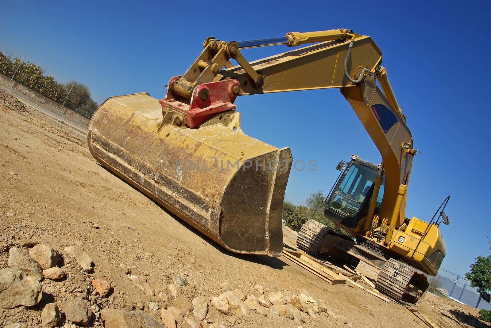 excavator heavy vehicle used in construction industry