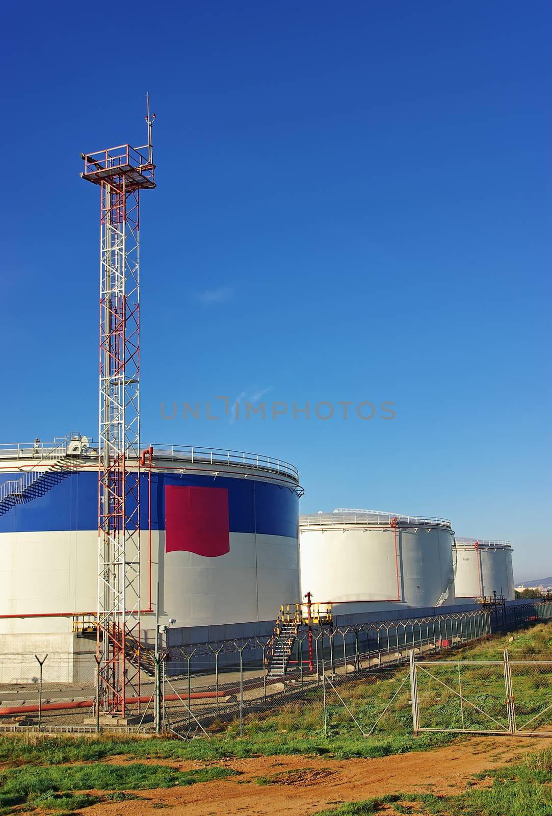 Big tanks in a fuel storage facility