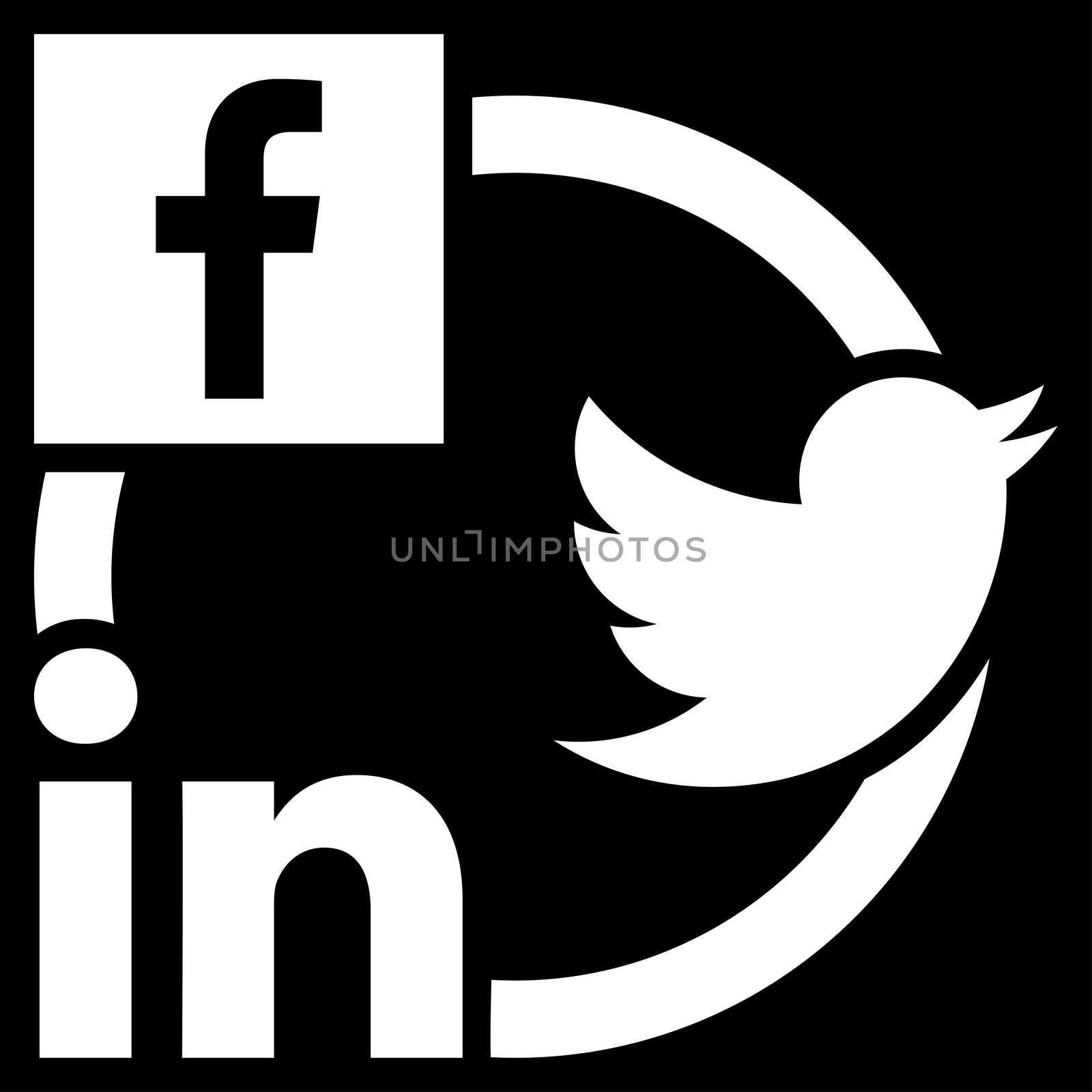 Social Networks Icon. This flat glyph symbol uses white color, and isolated on a black background.