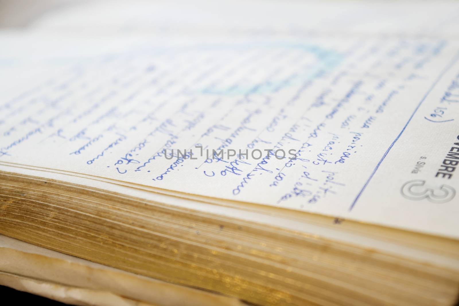 old handwritten diary with personal notes