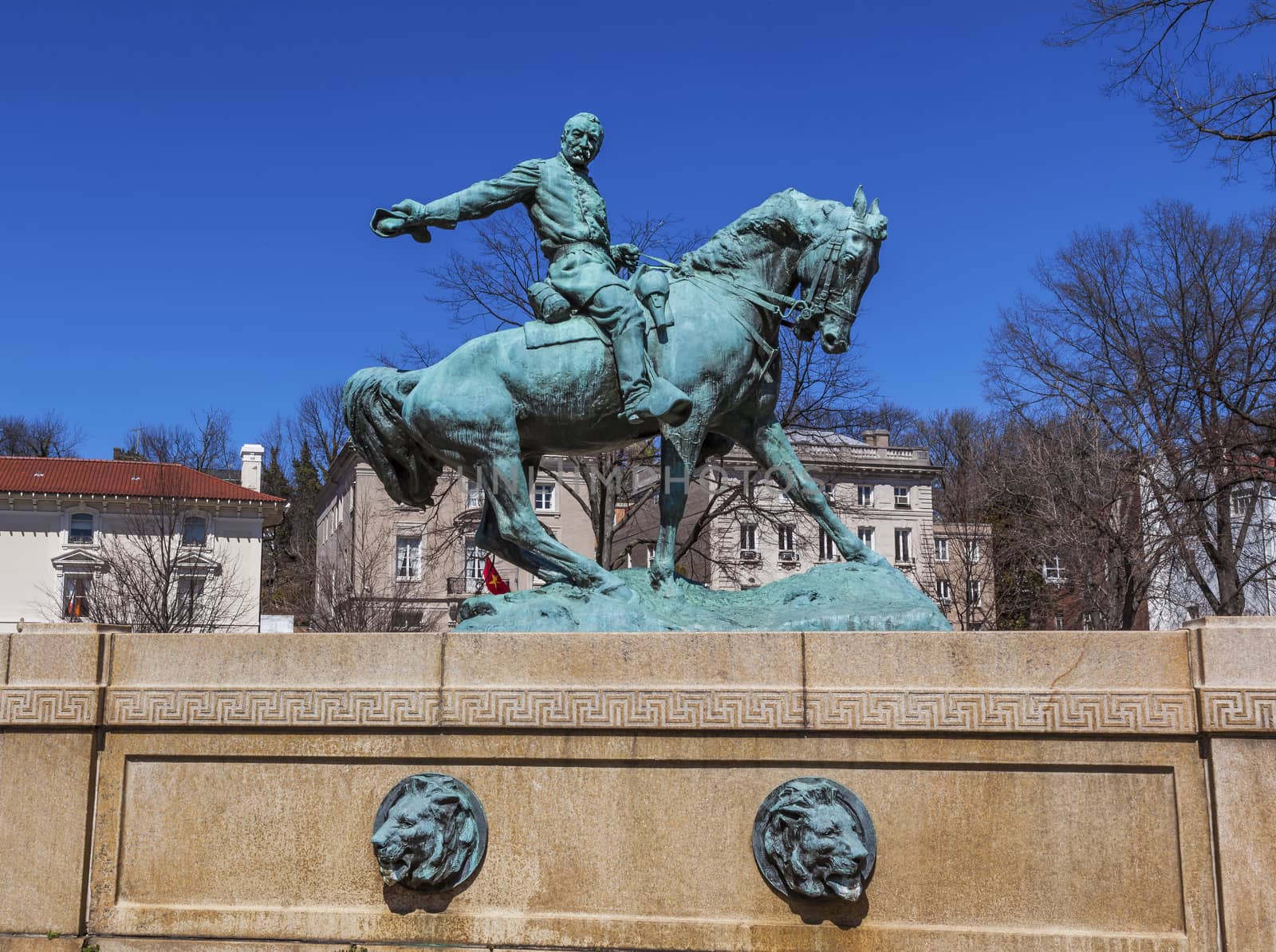 General Phil Sheridan Pedestal Statue Sheridan Circle Embassy Row Washington DC by bill_perry