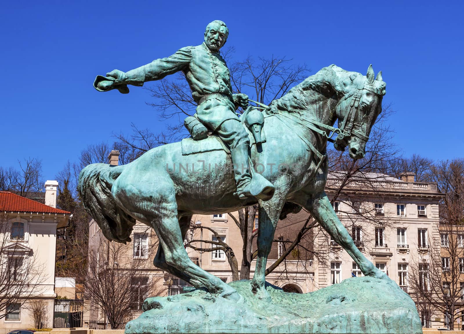 General Phil Sheridan Statue Sheridan Circle Embassy Row Washing Thomas Circle Washington DC by bill_perry