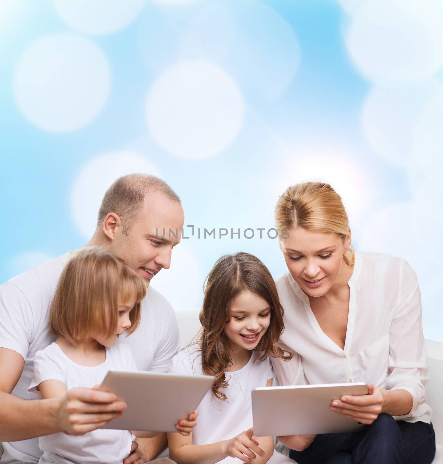 happy family with tablet pc computers by dolgachov