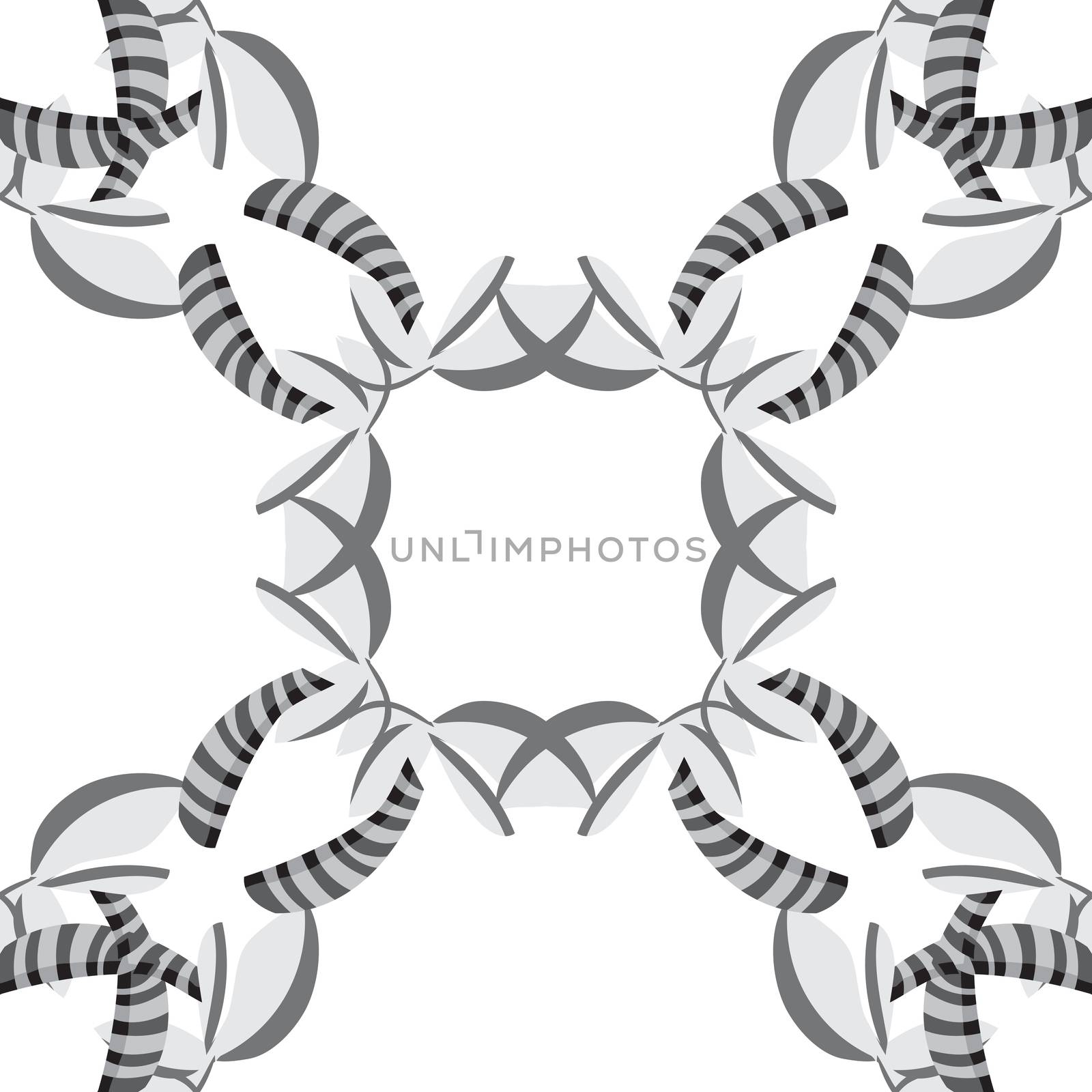 Repeating tiled background pattern of gray seashells