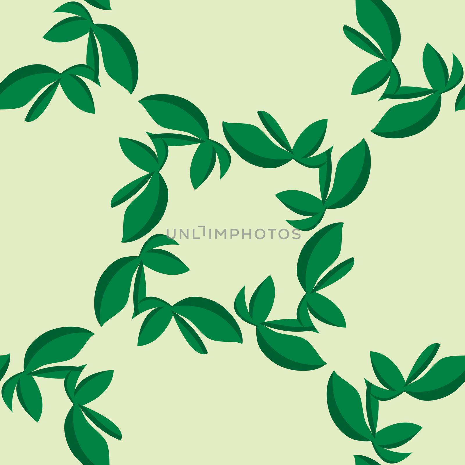 Tile pattern of green leaves as seamless wallpaper
