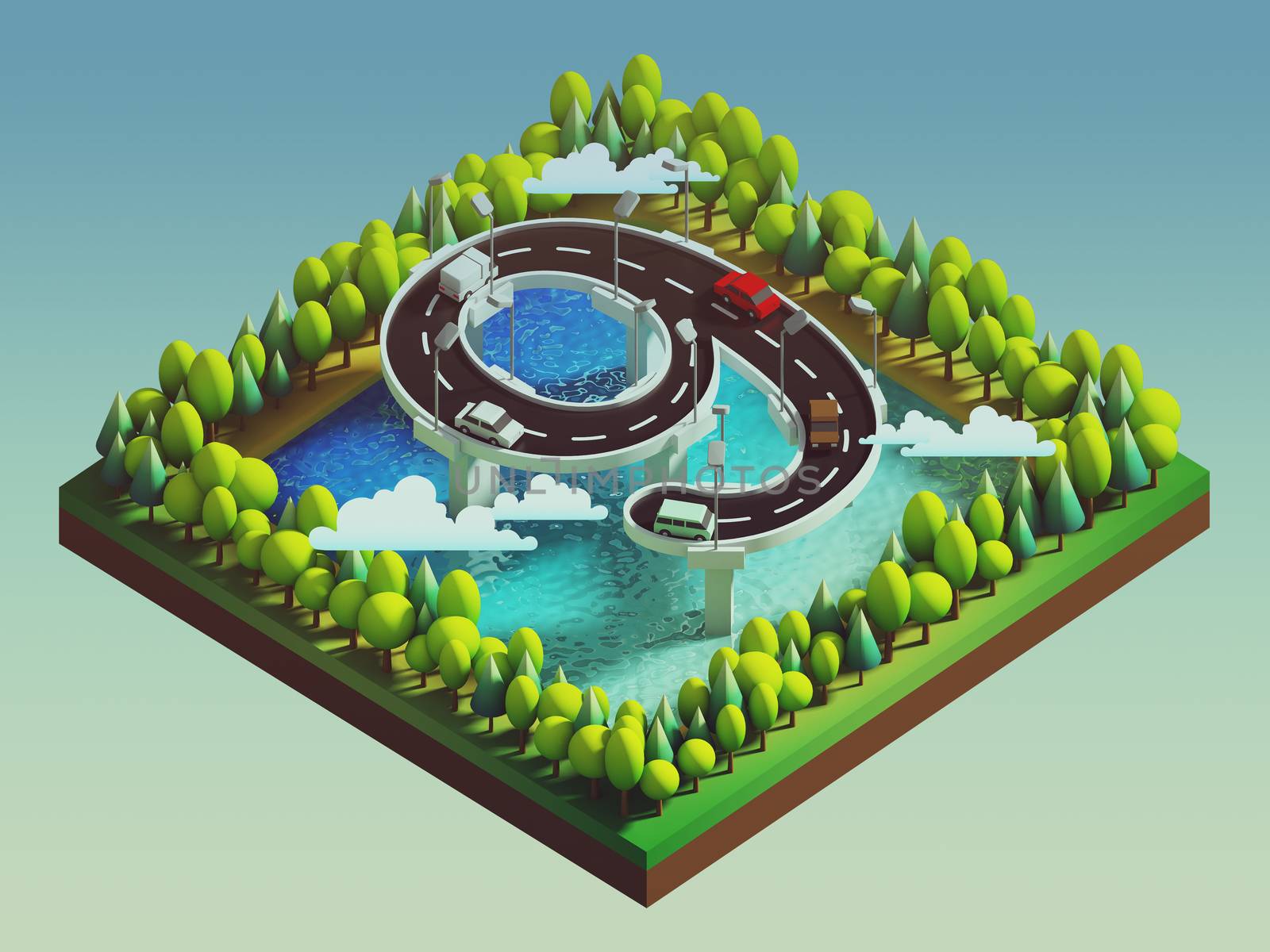 Isometric island transportation by teerawit