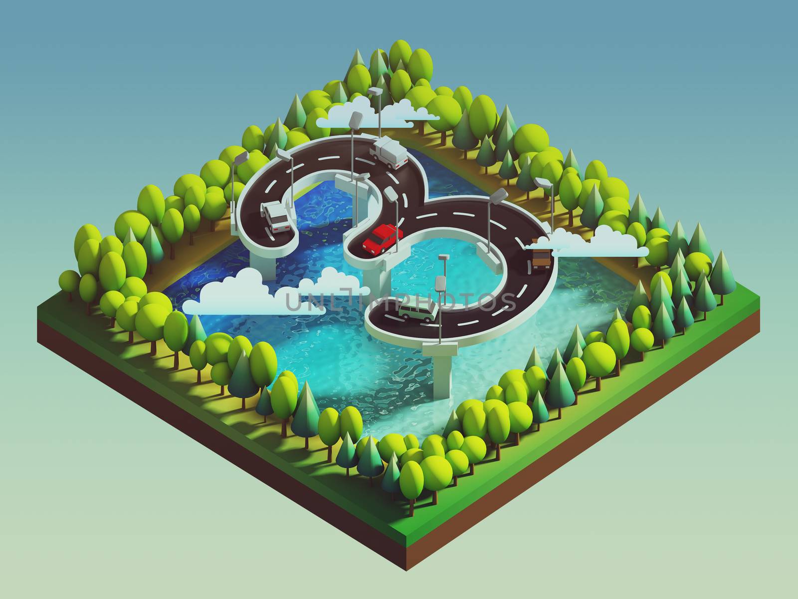 Isometric island transportation by teerawit