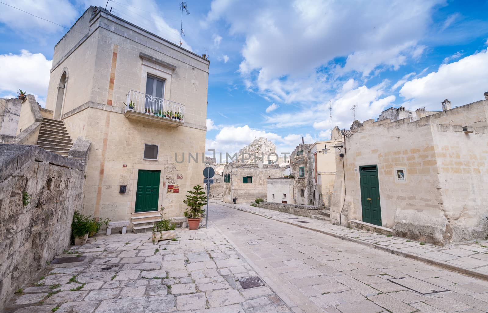 Ancient town of Matera (Sassi di Matera) on a beautiful summer day, Basilicata, southern Italy.