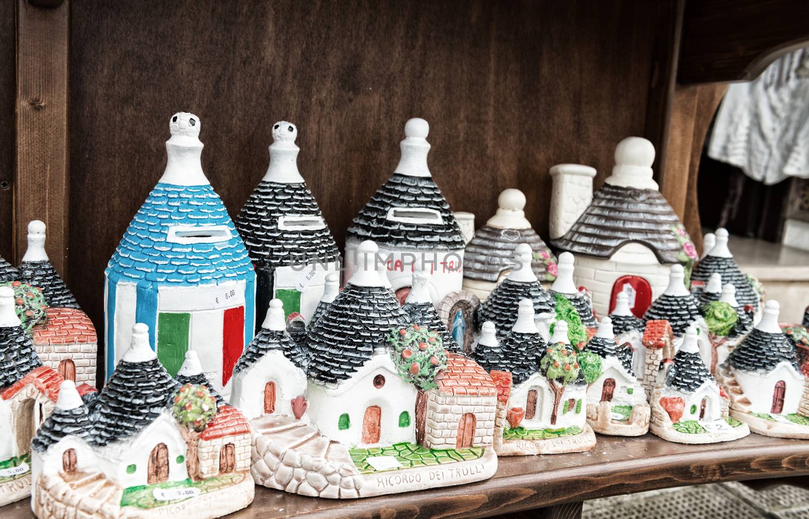 ALBEROBELLO, ITALY - SEPTEMBER 2, 2014: Typical souvenirs of Apu by jovannig