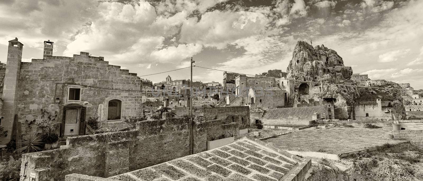 Matera, Apulia. Beautiful black and white landscape by jovannig