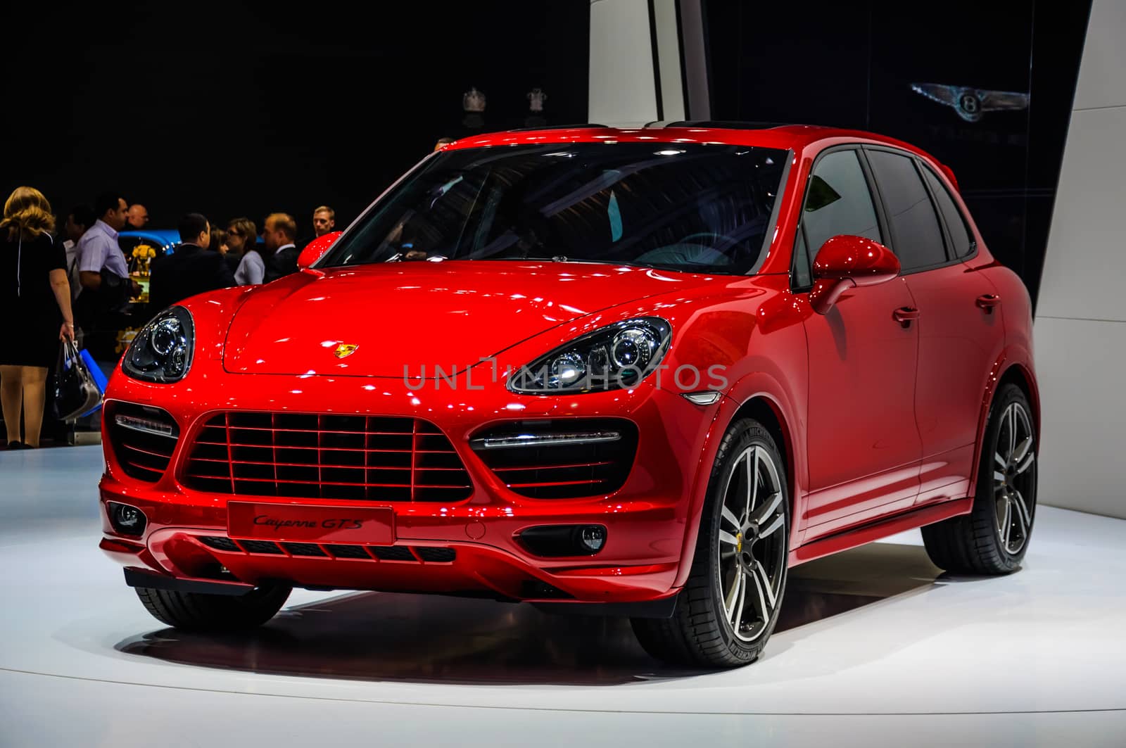 MOSCOW, RUSSIA - AUG 2012: PORSCHE CAYENNE GTS 2 GENERATION presented as world premiere at the 16th MIAS (Moscow International Automobile Salon) on August 30, 2012 in Moscow, Russia