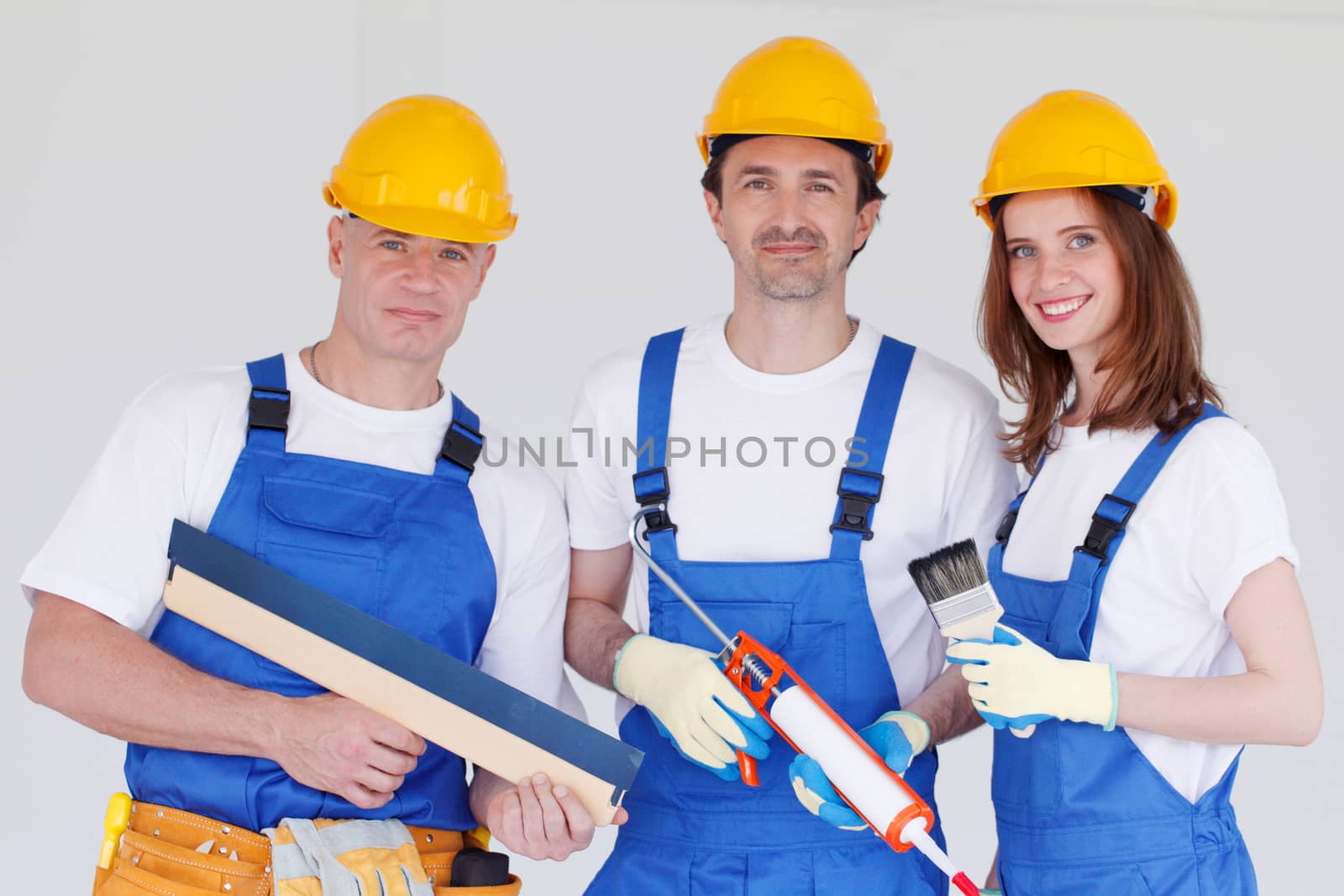 portrait of the team of workmen