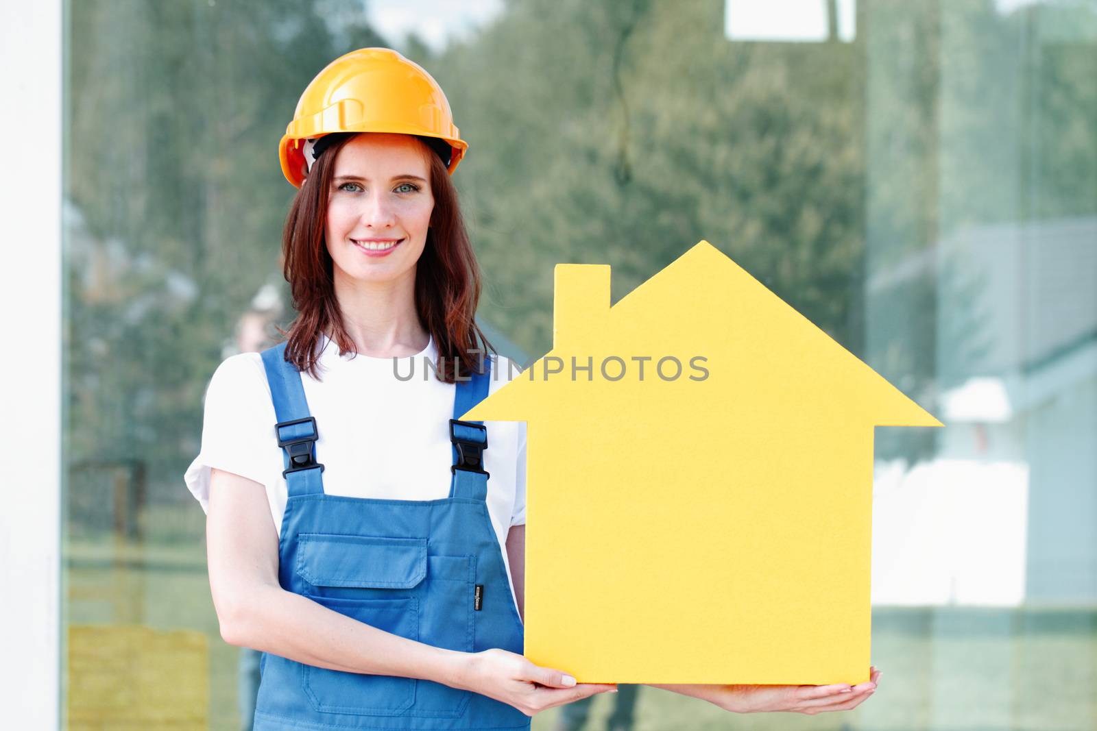 workman and yellow house symbol