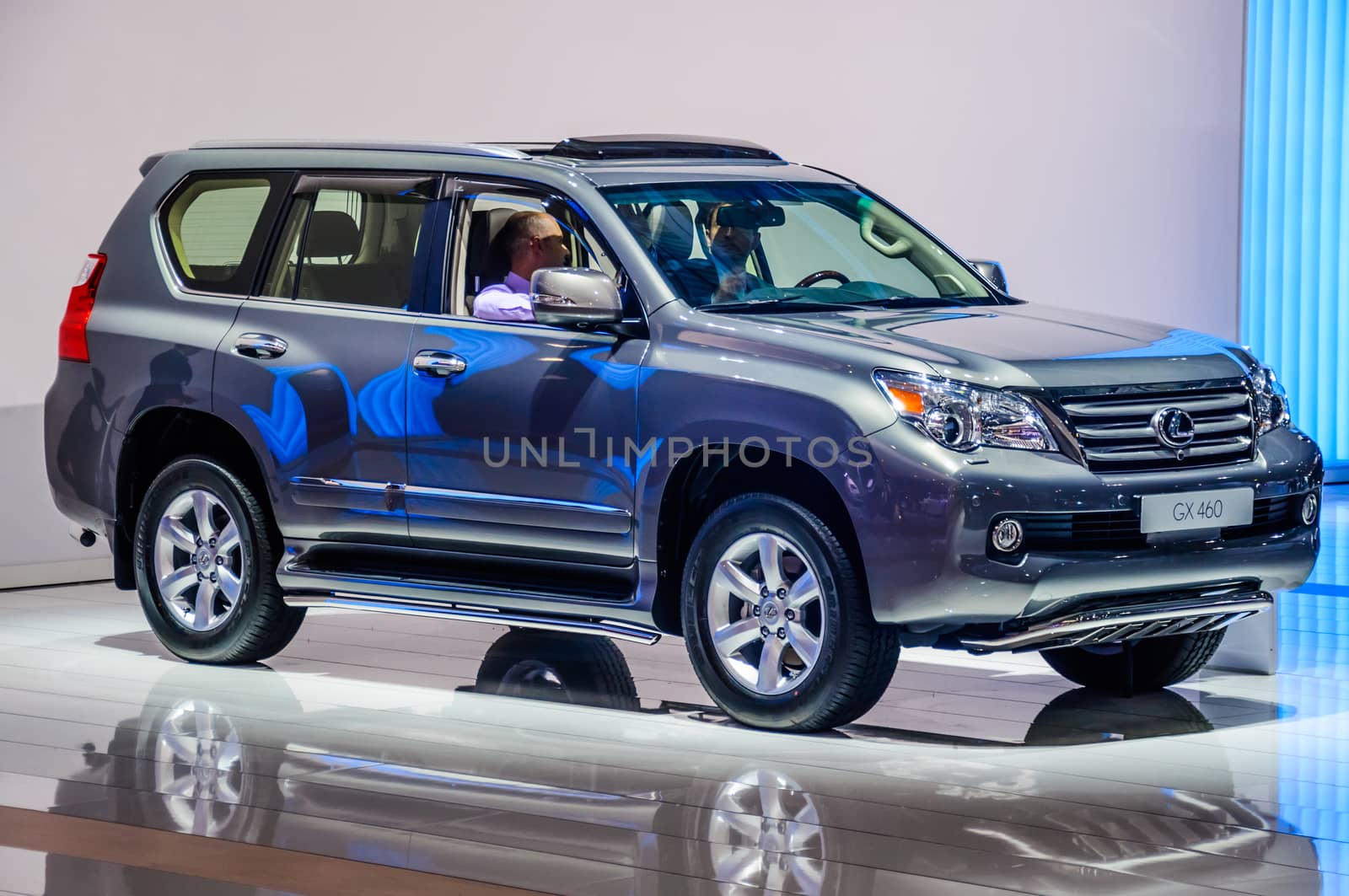 MOSCOW, RUSSIA - AUG 2012: LEXUS GX460 presented as world premiere at the 16th MIAS (Moscow International Automobile Salon) on August 30, 2012 in Moscow, Russia