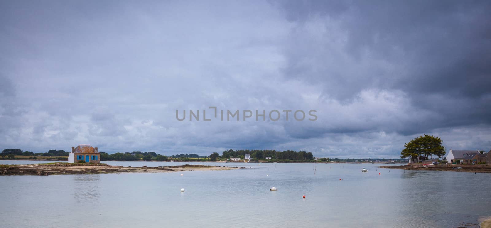 Saint Cado peninsula in river Etel in Brittany