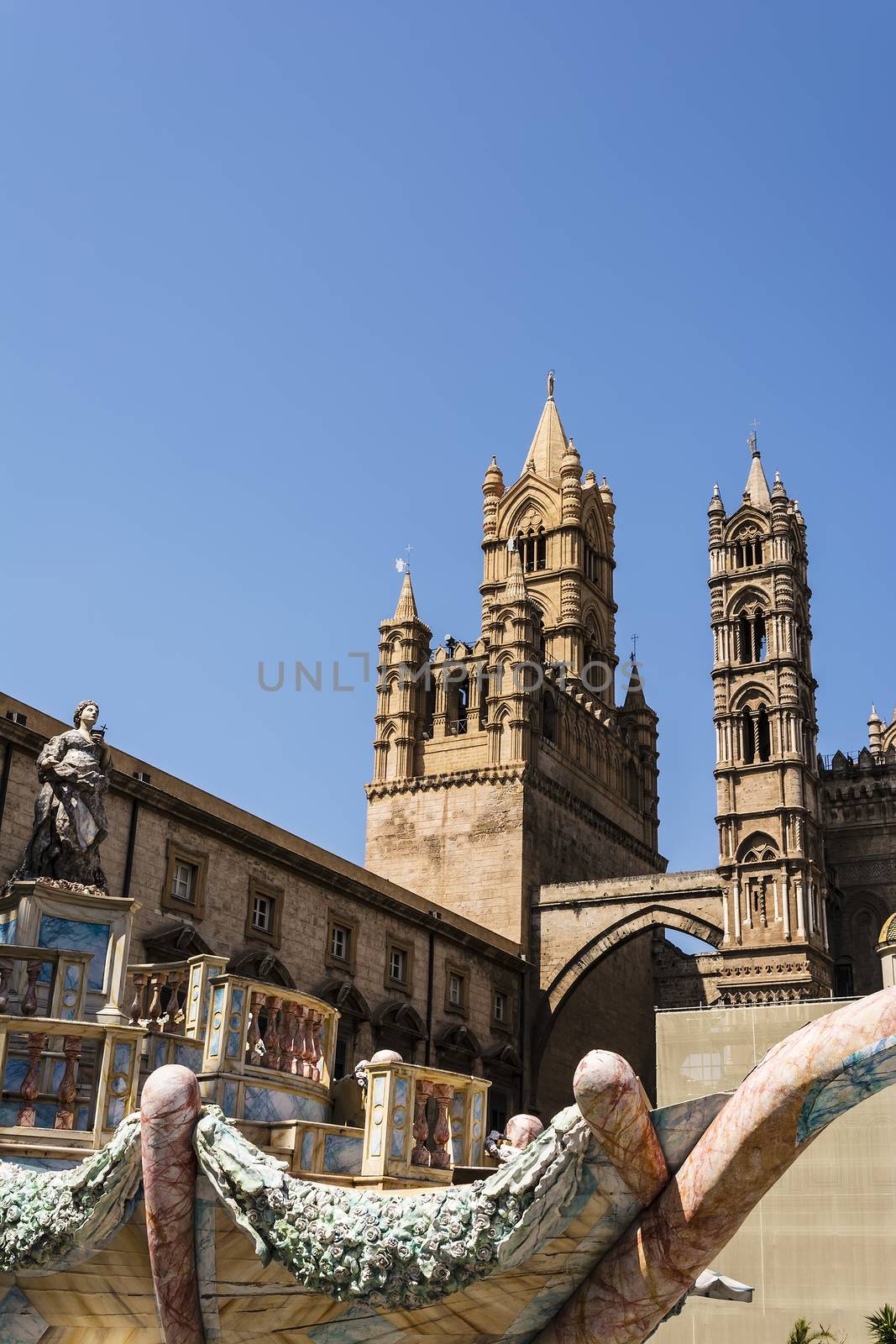 Wagon Santa Rosalie near the cathedral on Palermo, Sicily, Italy by ankarb