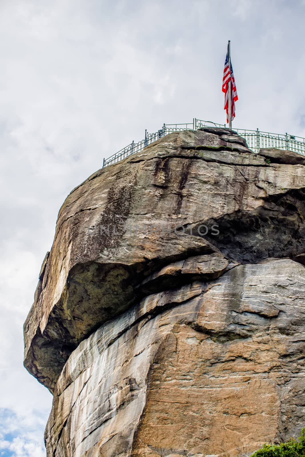 chimney rock and american flag by digidreamgrafix