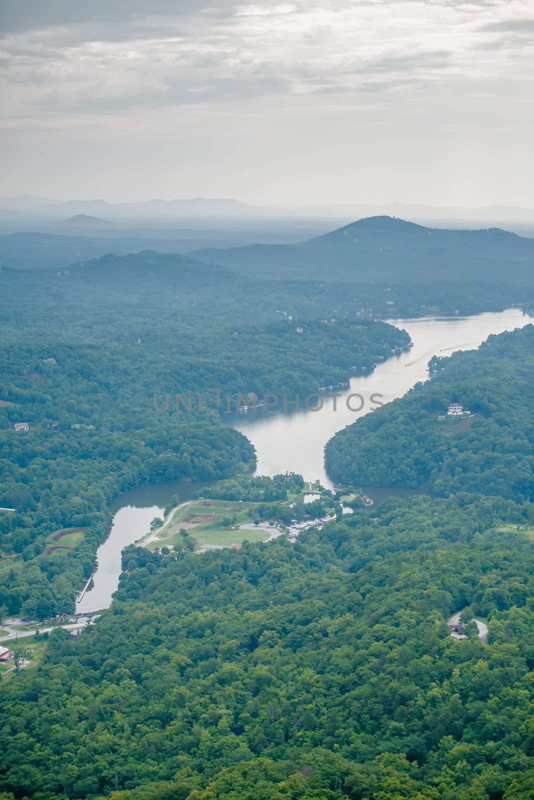 chimney rock and american flag by digidreamgrafix