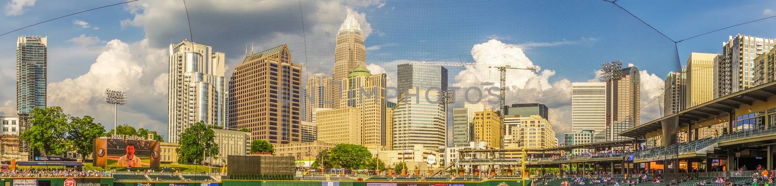 charlotte north carolina city skyline from bbt ballpark by digidreamgrafix