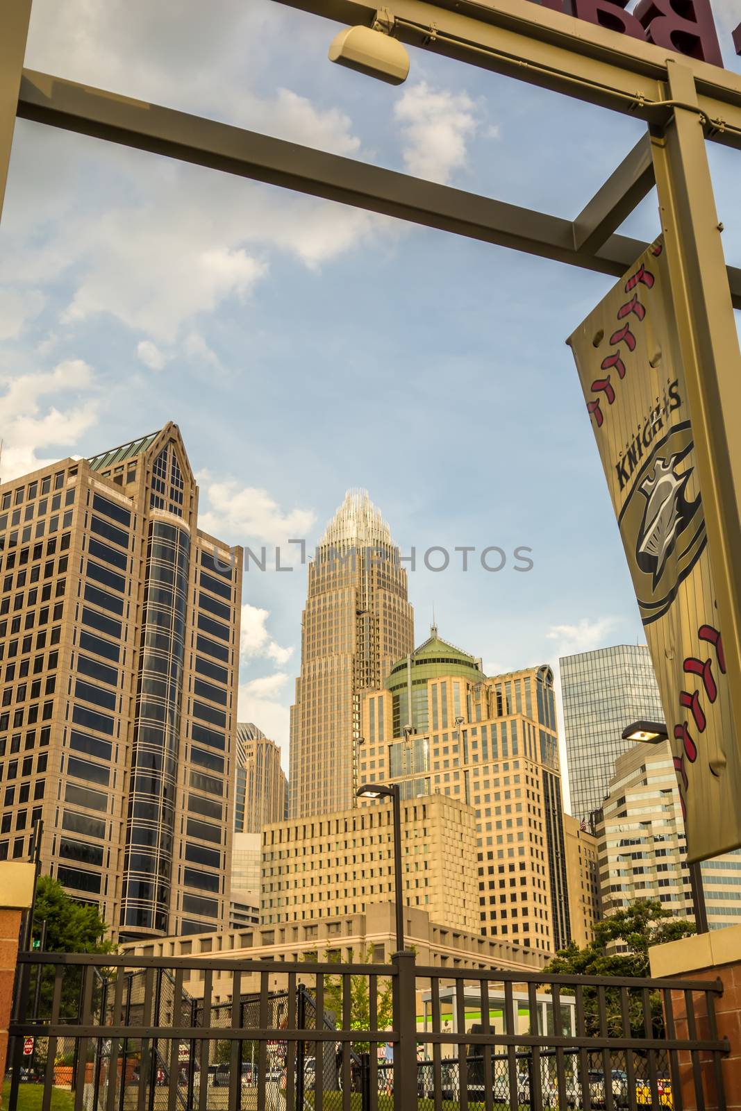 charlotte north carolina city skyline from bbt ballpark by digidreamgrafix