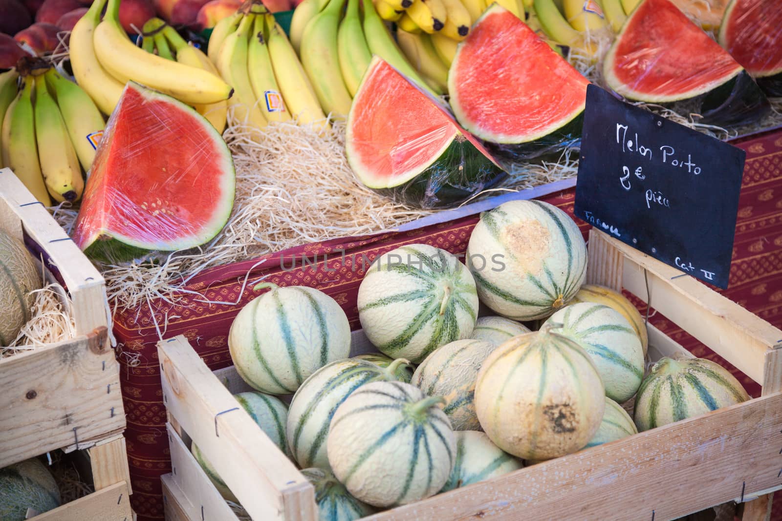 Fruits on a market in Provence, France