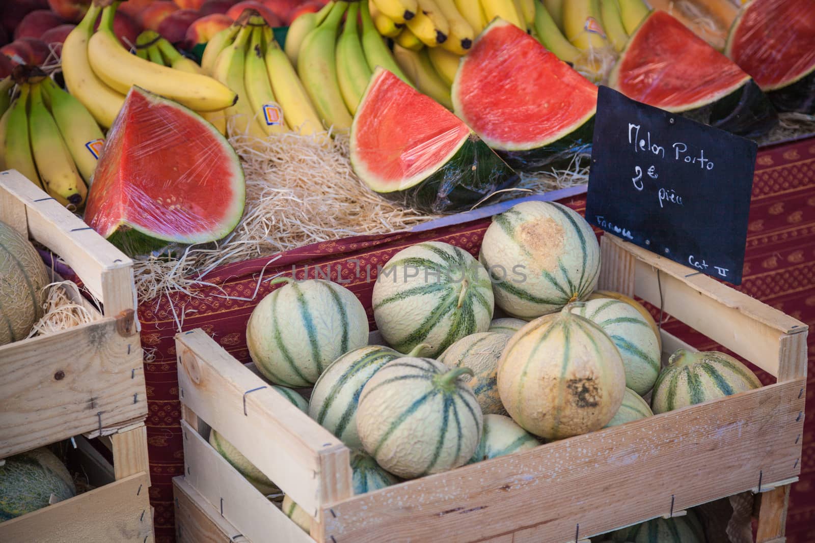 Fruits on a market in Provence, France