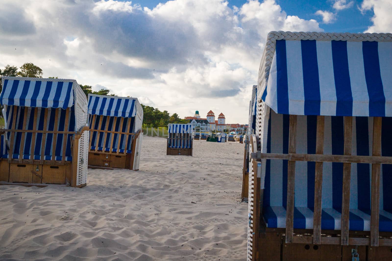 Beach chairs on the Baltic Sea beach