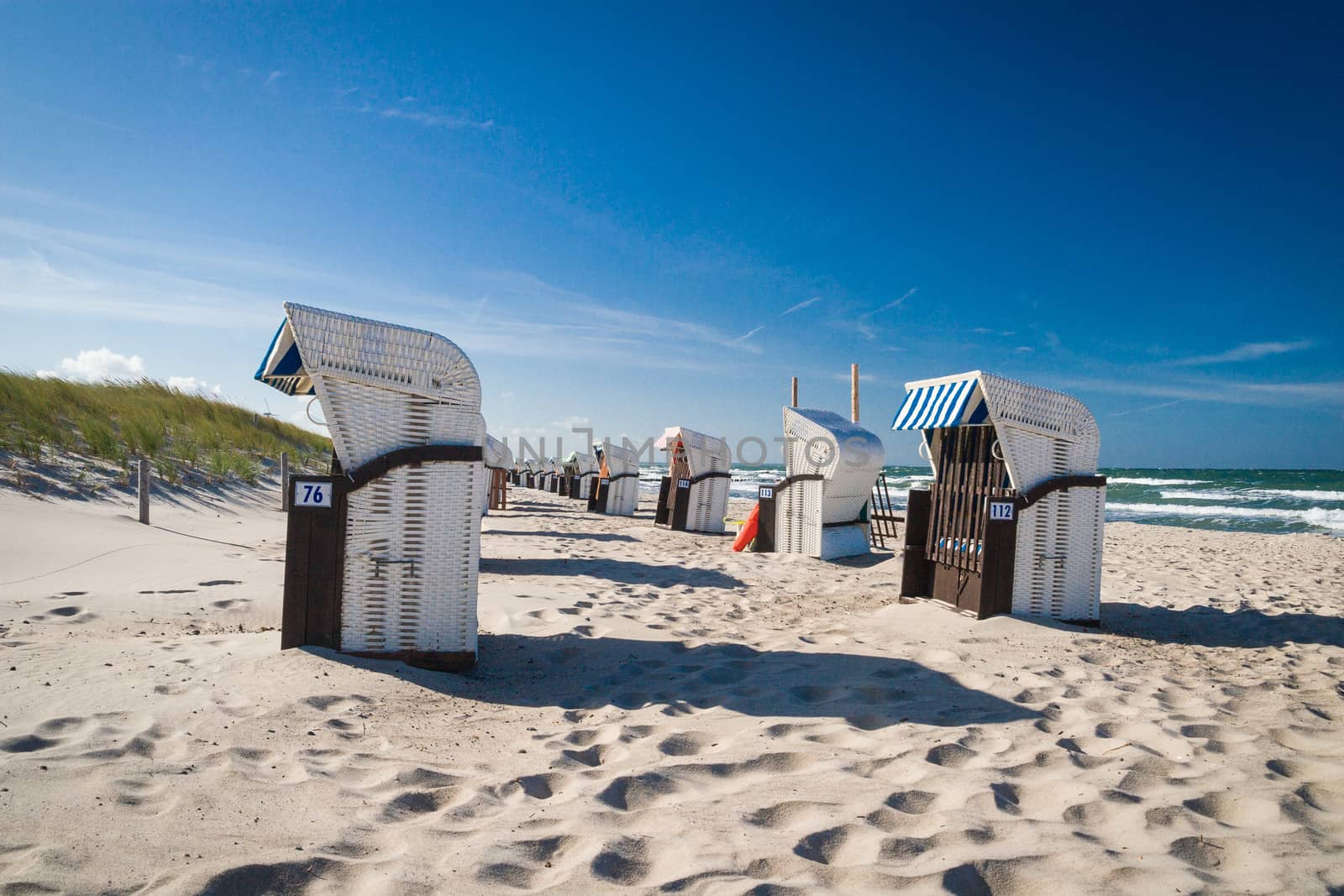 Beach chairs on the Baltic Sea beach