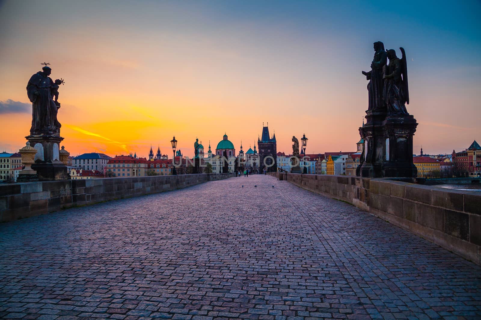 Charles Bridge in Prague in the morning light