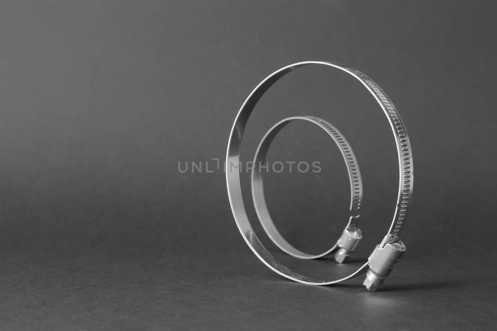 Cable ties isolated on a grey background