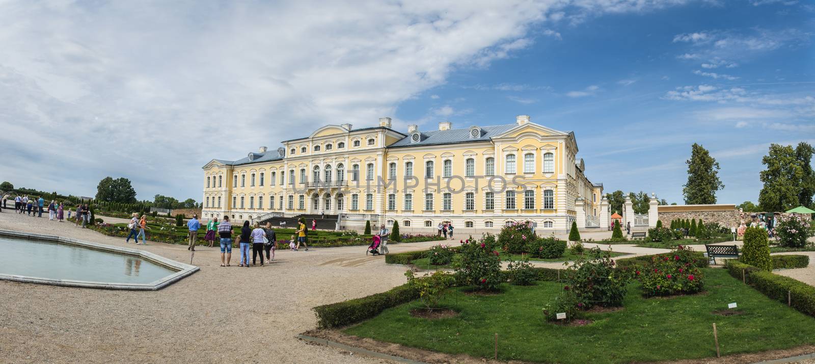 Rundales palace in sunny day