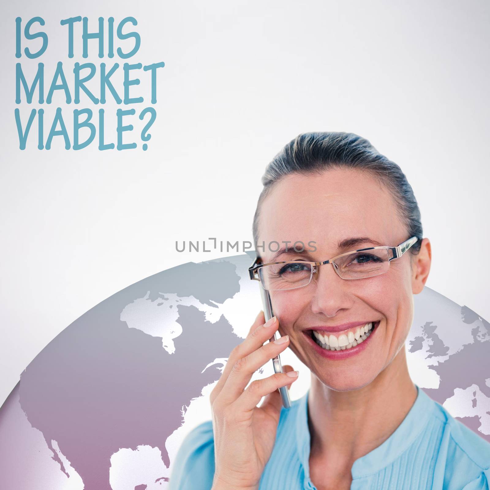 Composite image of smiling businesswoman having a phone call by Wavebreakmedia
