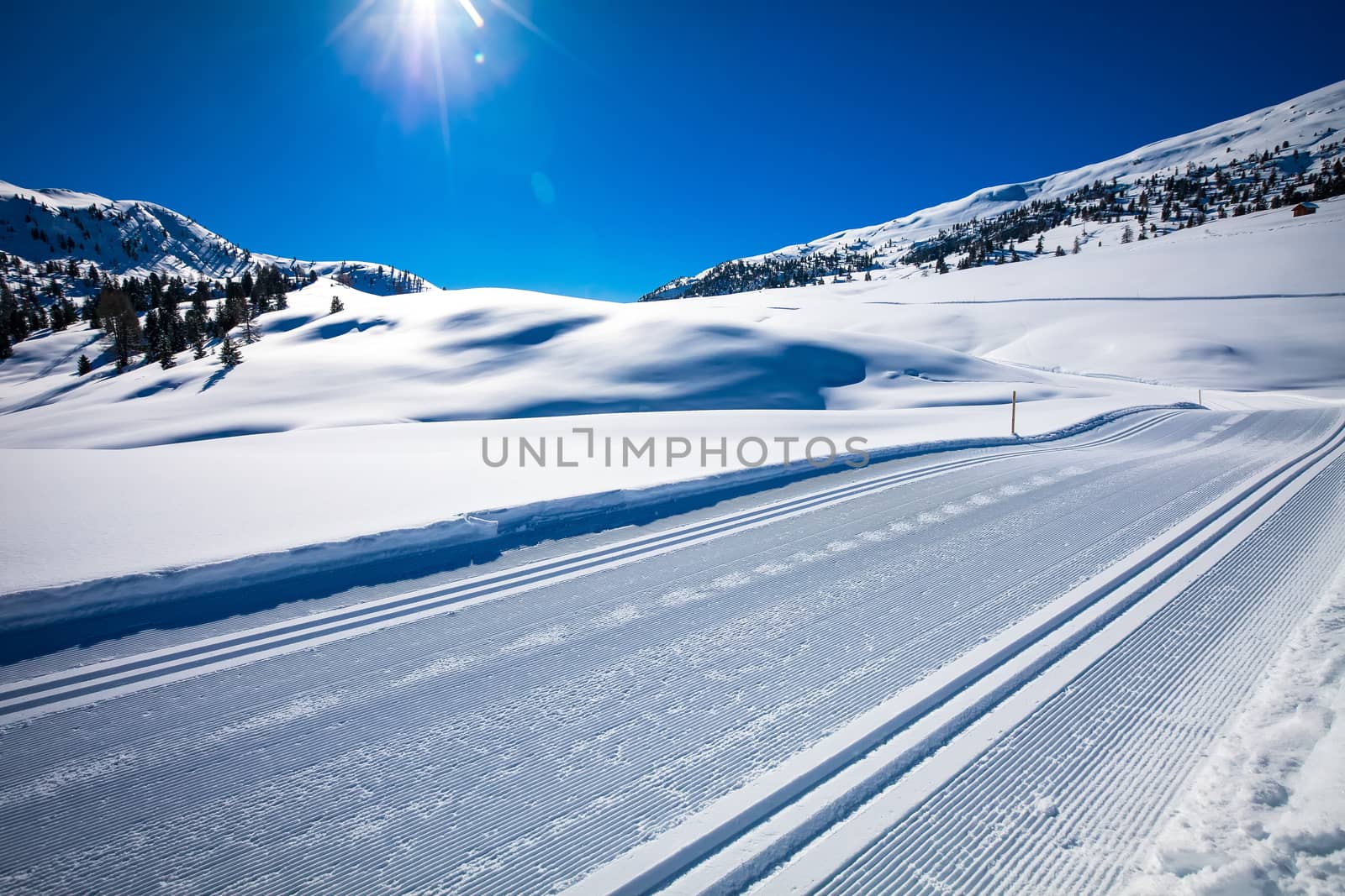 Winter landscape in South Tyrol with a lot of snow