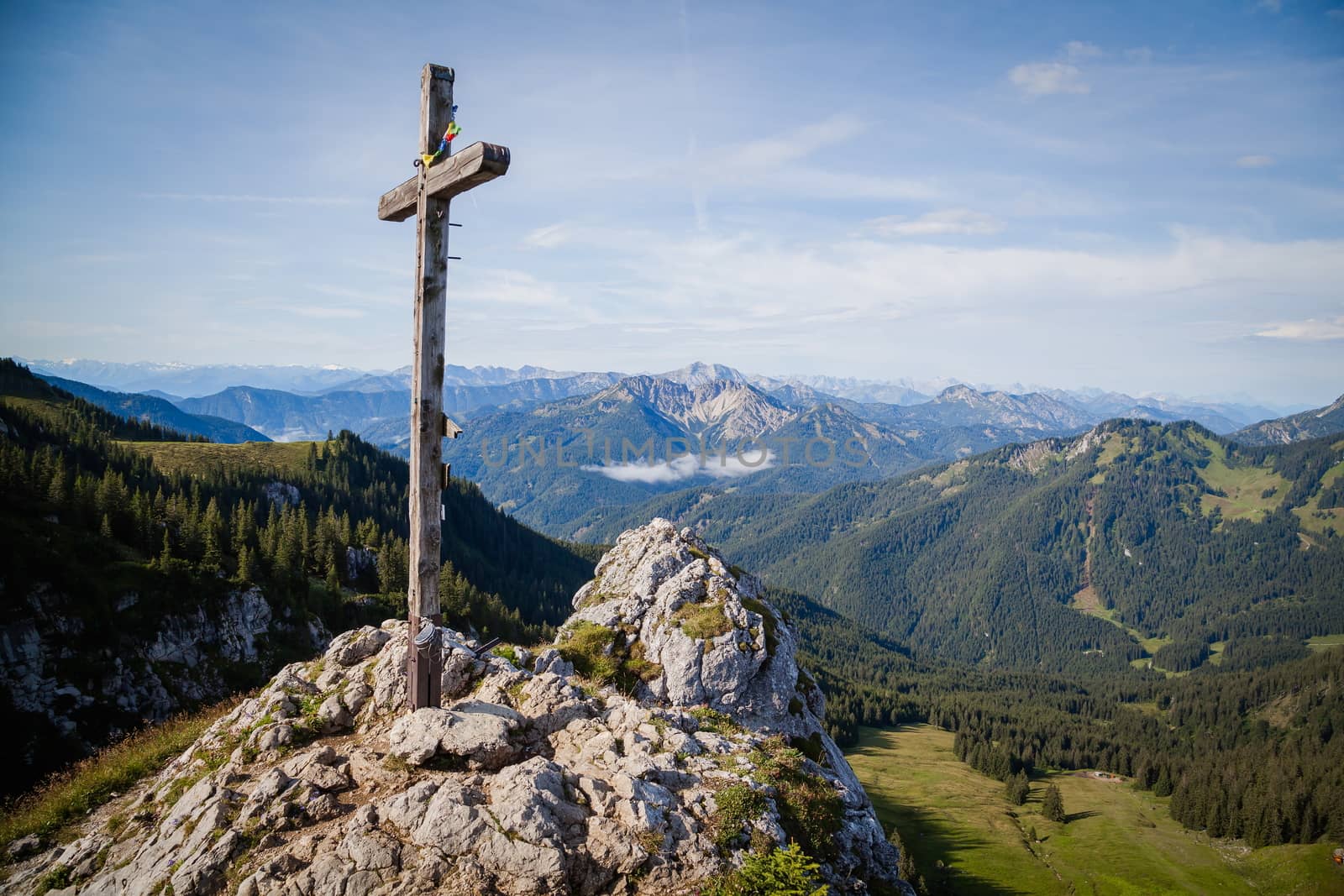 Summit cross in the Bavarian Alps