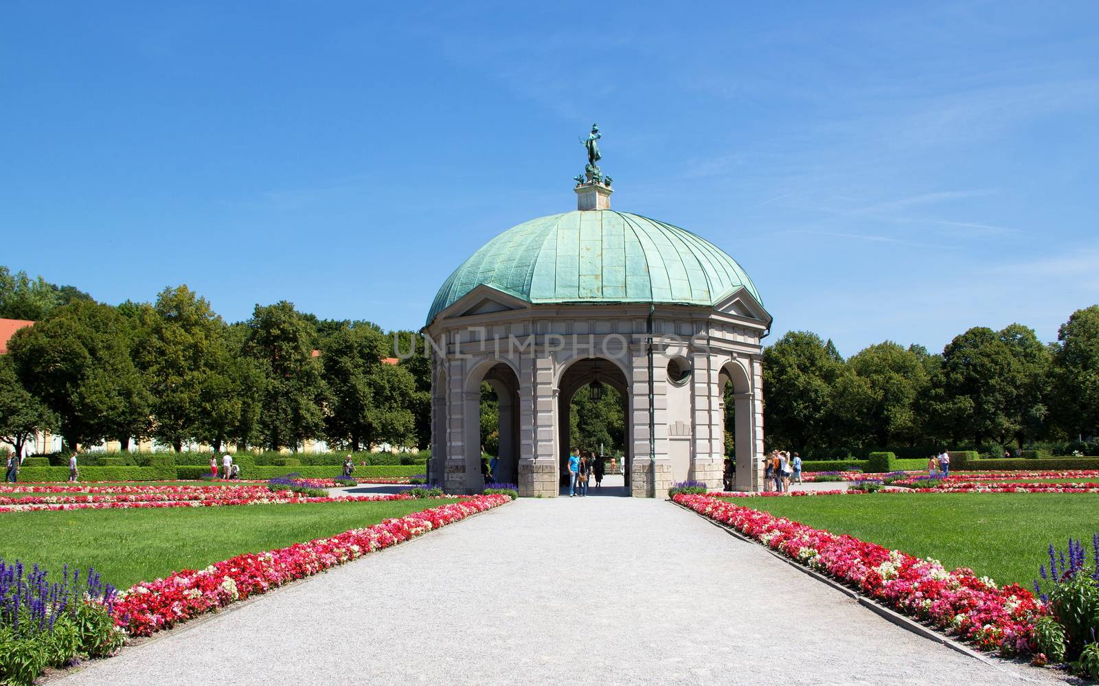 Historic park in Munich Hofgarten, the garden of the Munich residence