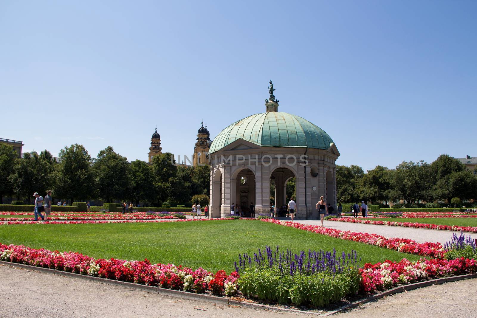 Historic park in Munich Hofgarten, the garden of the Munich residence