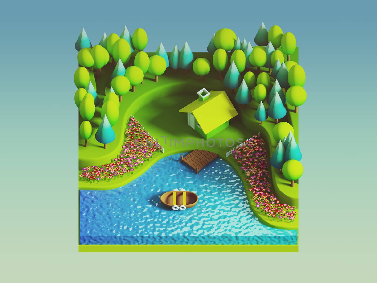 green earth concept in isometric view by teerawit