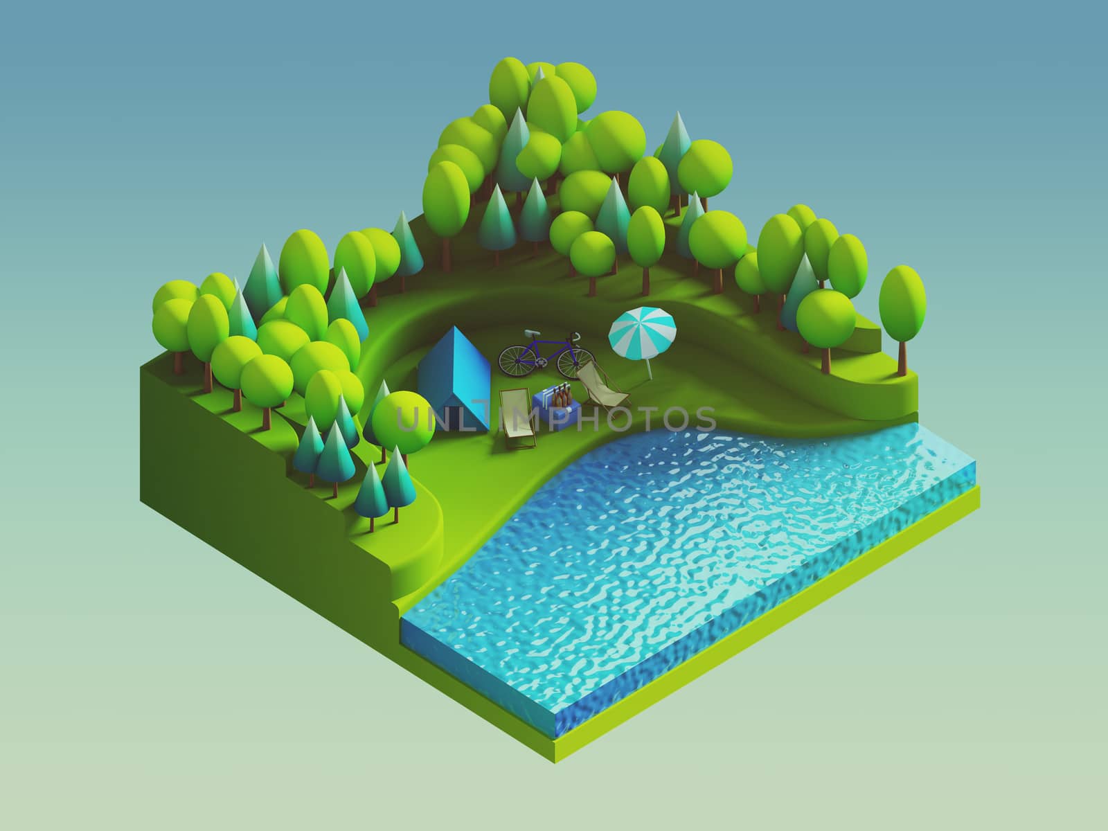 green earth concept in isometric view by teerawit