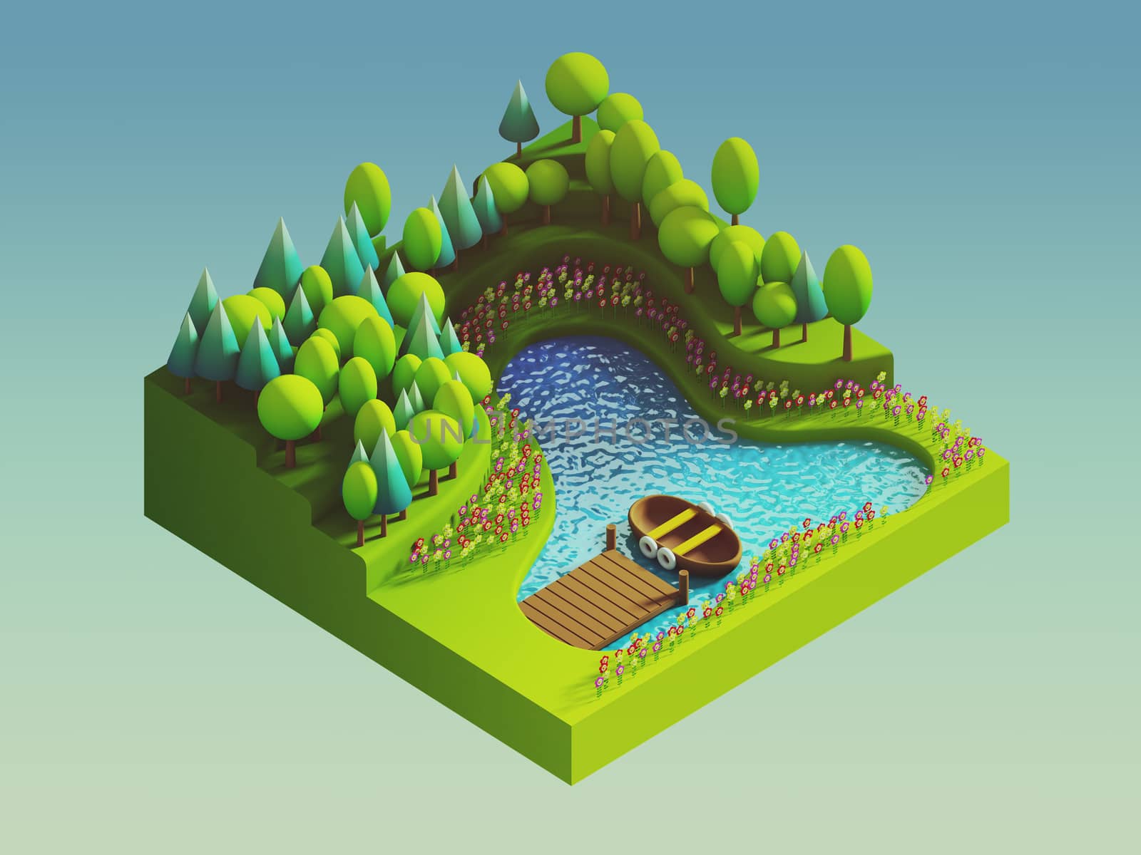 green earth concept in isometric view by teerawit