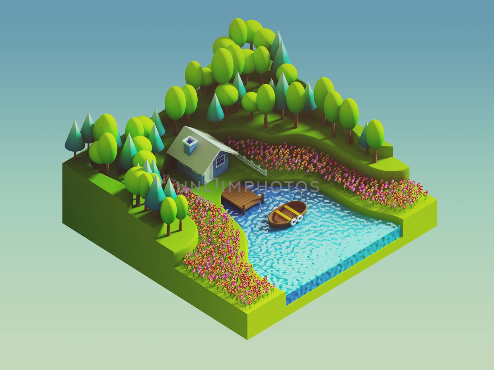 green earth concept in isometric view by teerawit