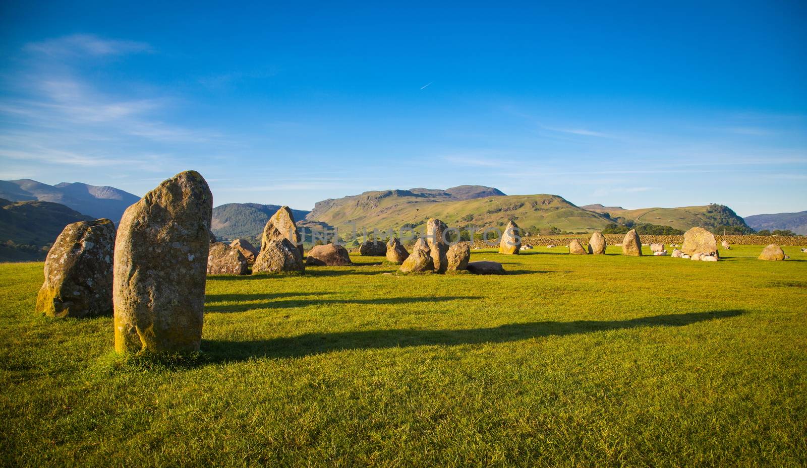 Castlerigg stone circle in Lake District in morning light