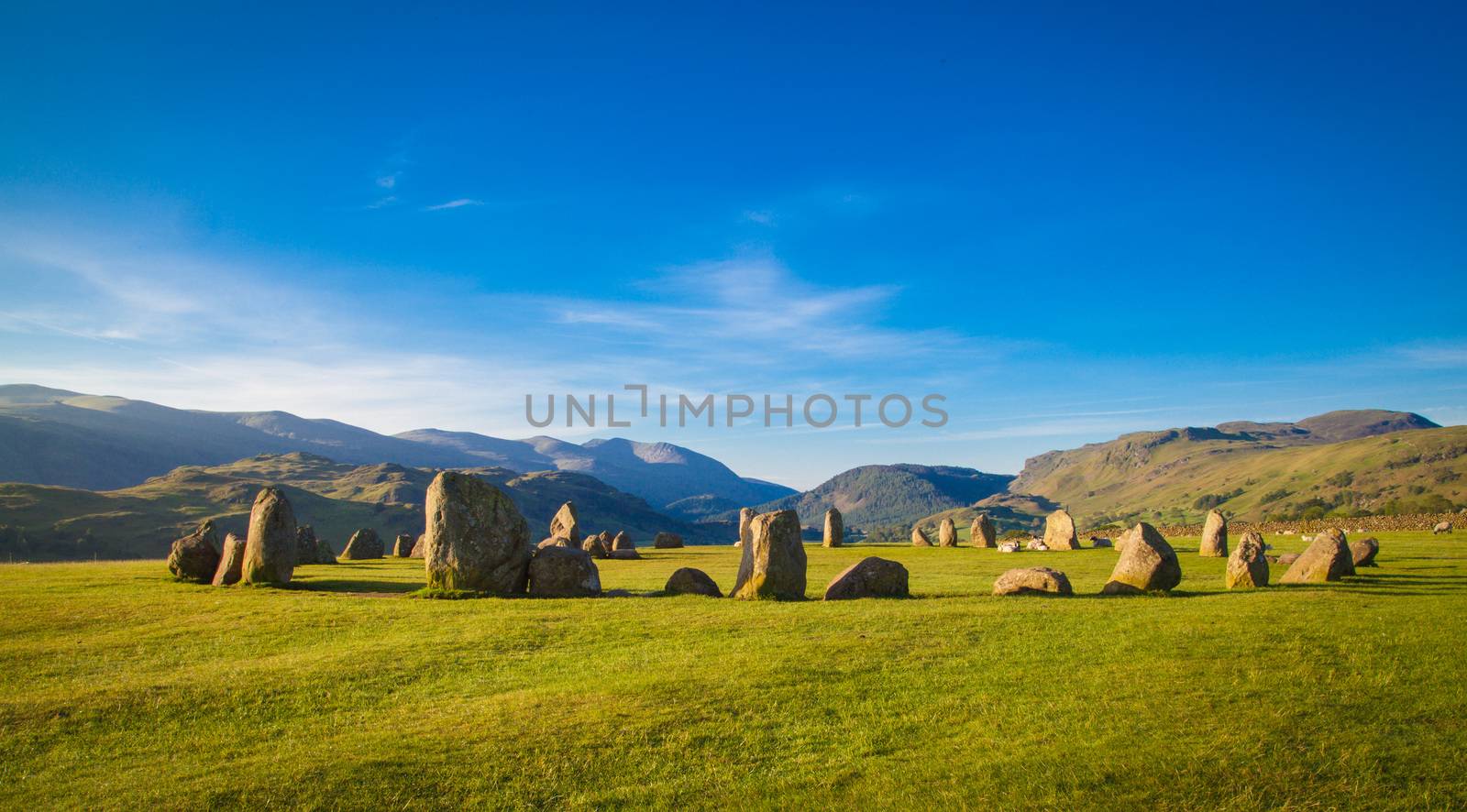 Castlerigg stone circle in Lake District in morning light