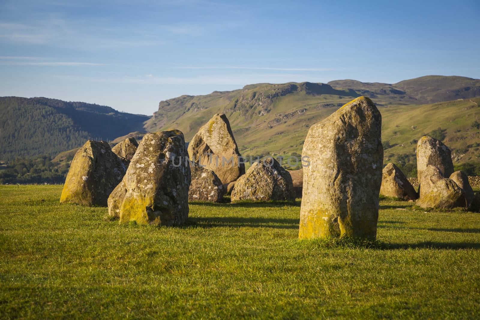 Castlerigg stone circle in Lake District in morning light