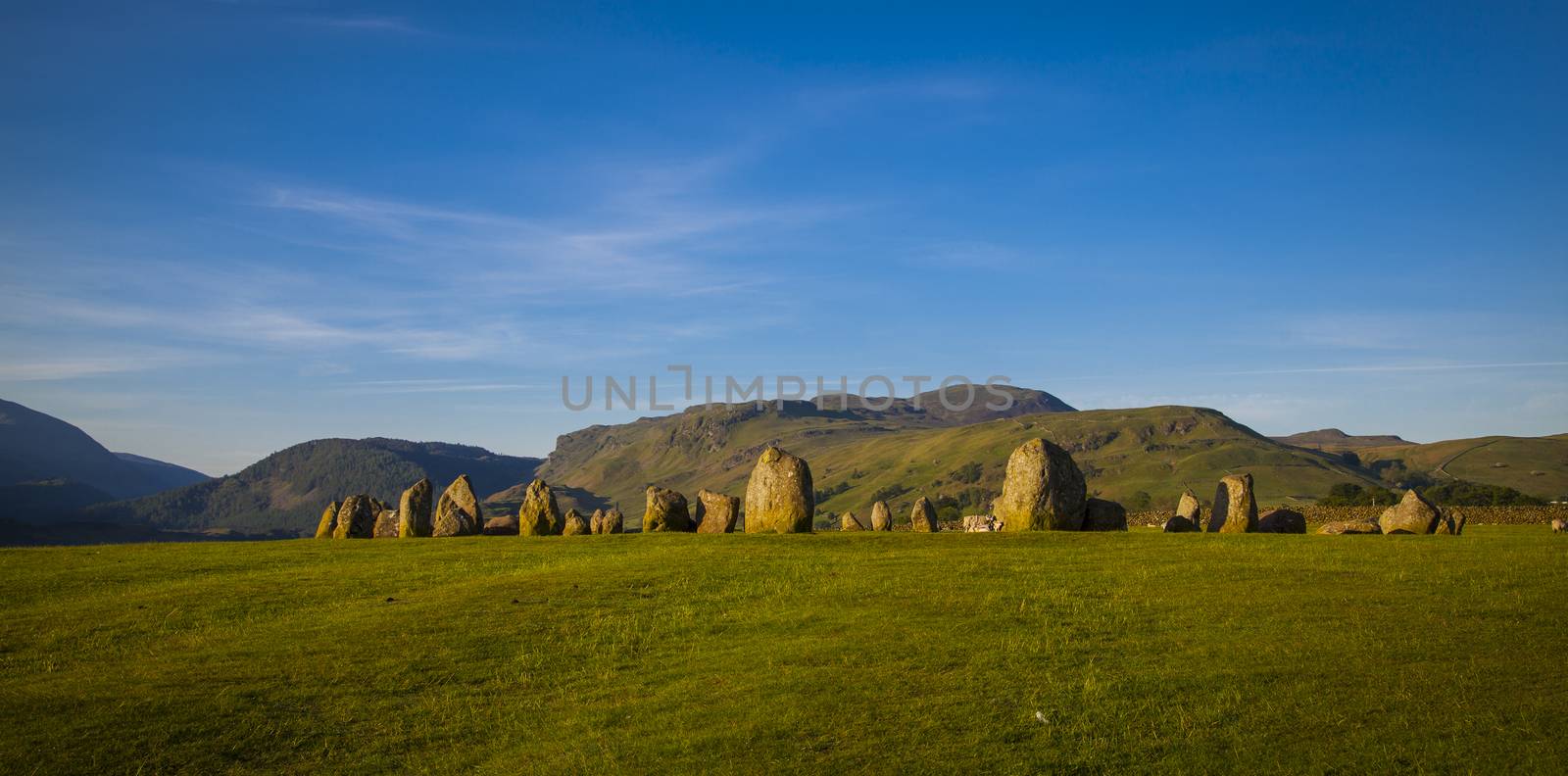 Castlerigg stone circle in Lake District in morning light