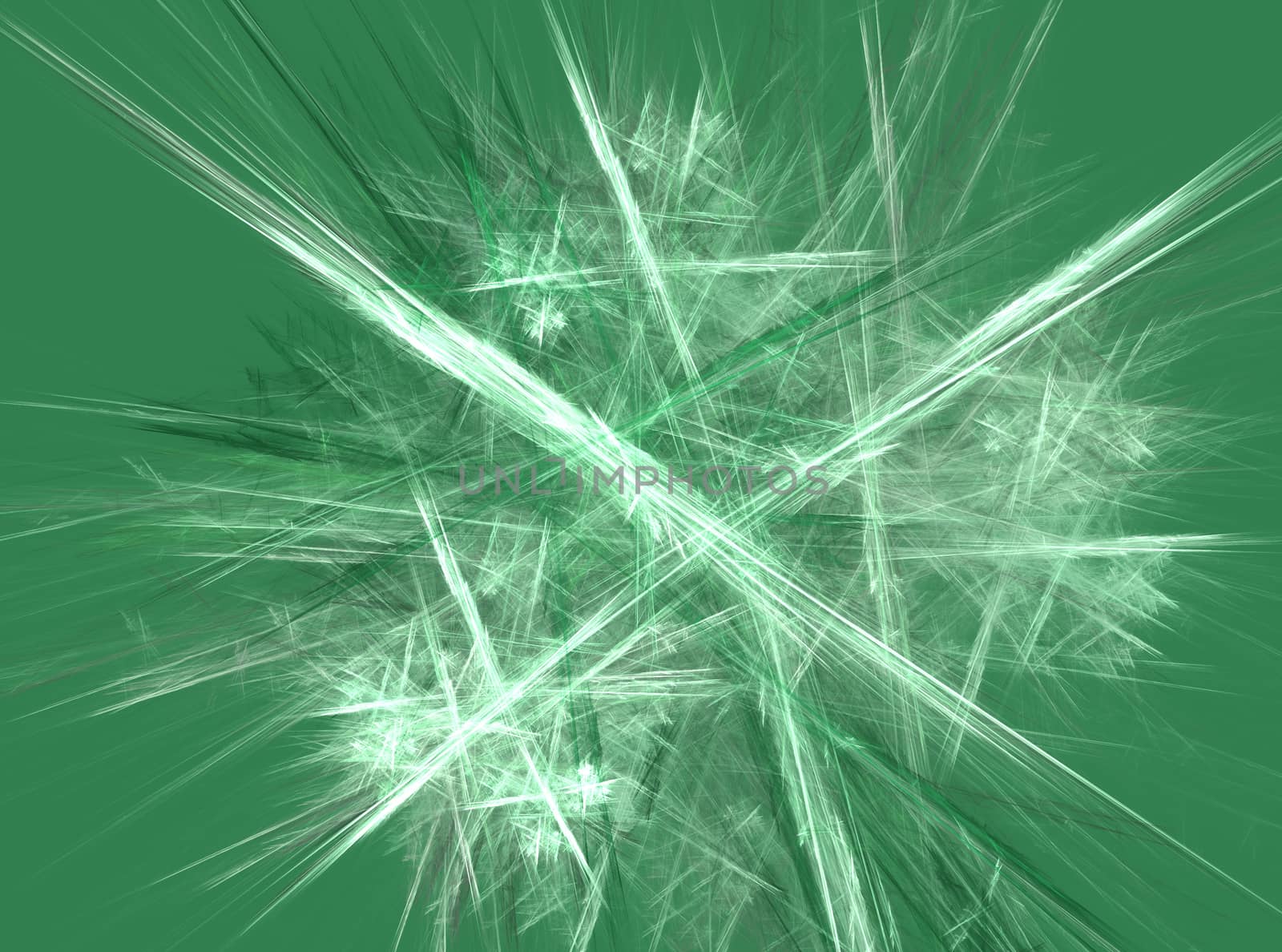 Abstract design made of fractal textures on green background