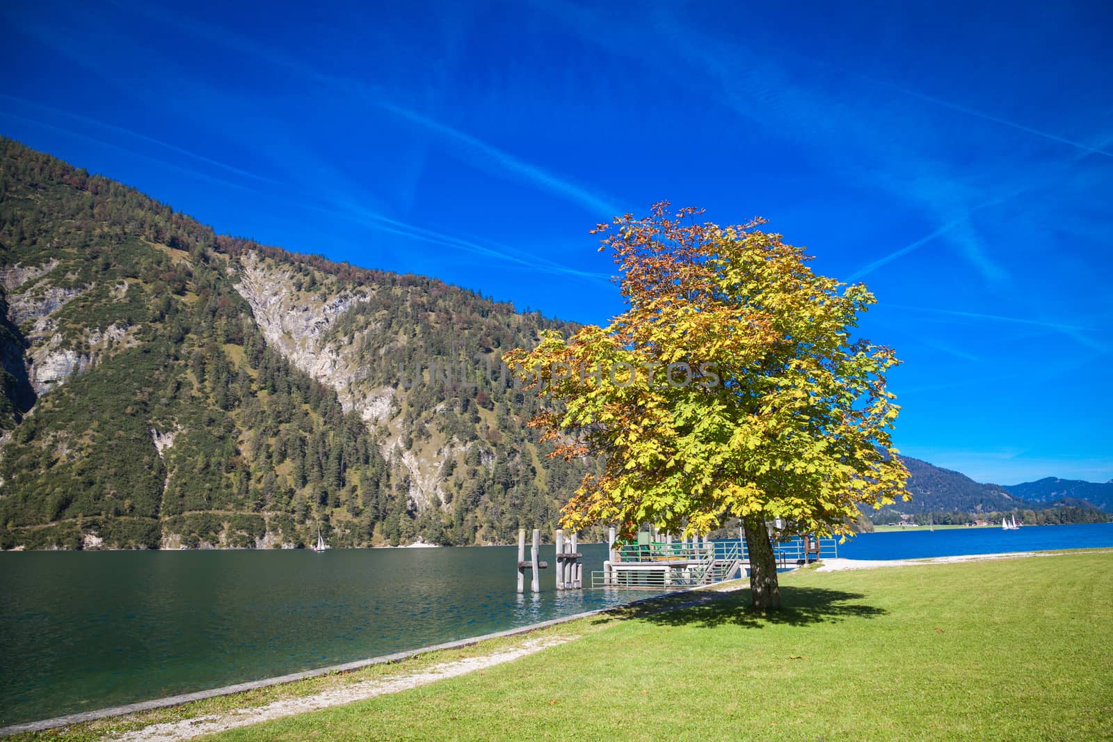 Autumn at the lake Achensee in Austria