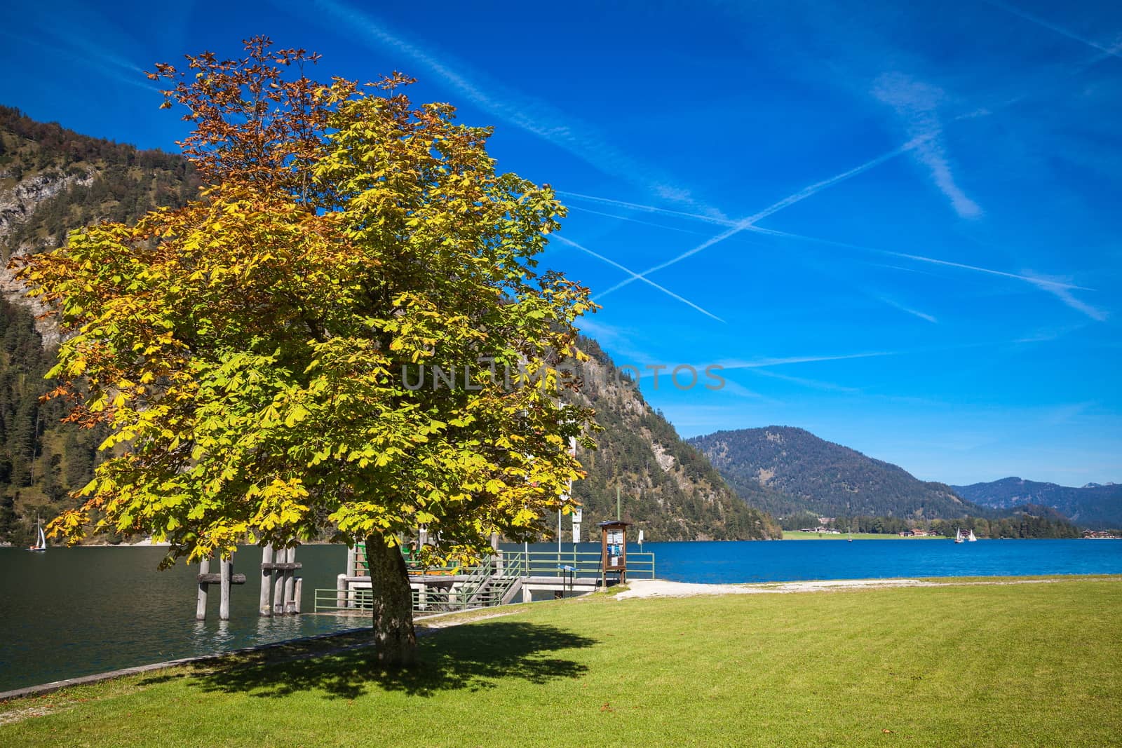 Autumn at the lake Achensee in Austria